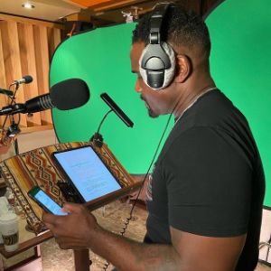 Darius Creston McCrary recording song for his music album 